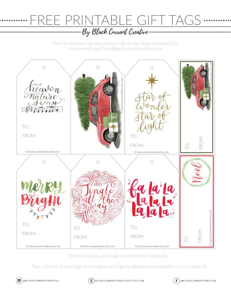 Free Downloadable Christmas Tags