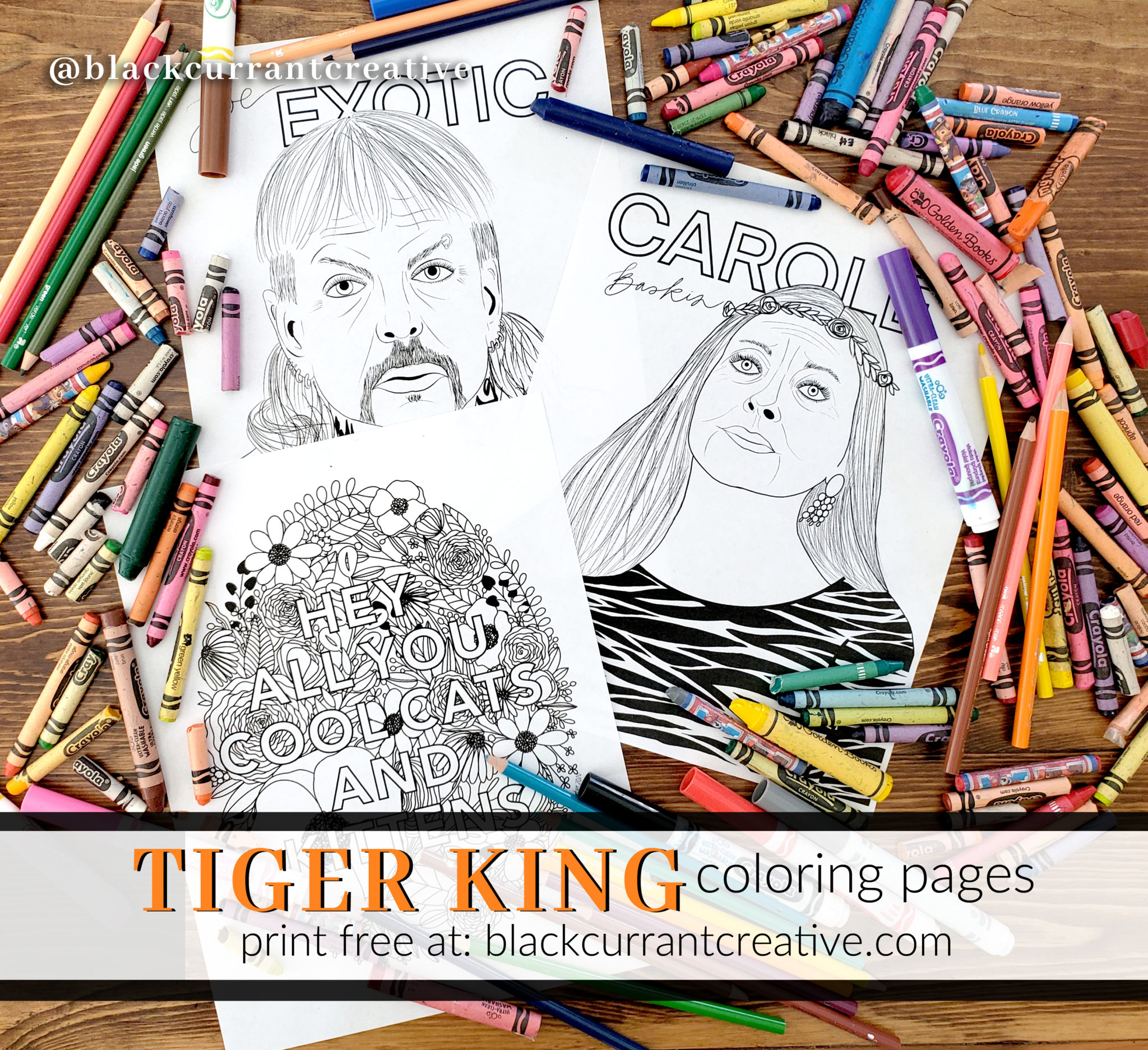 Tiger King Coloring Pages Black Currant Creative