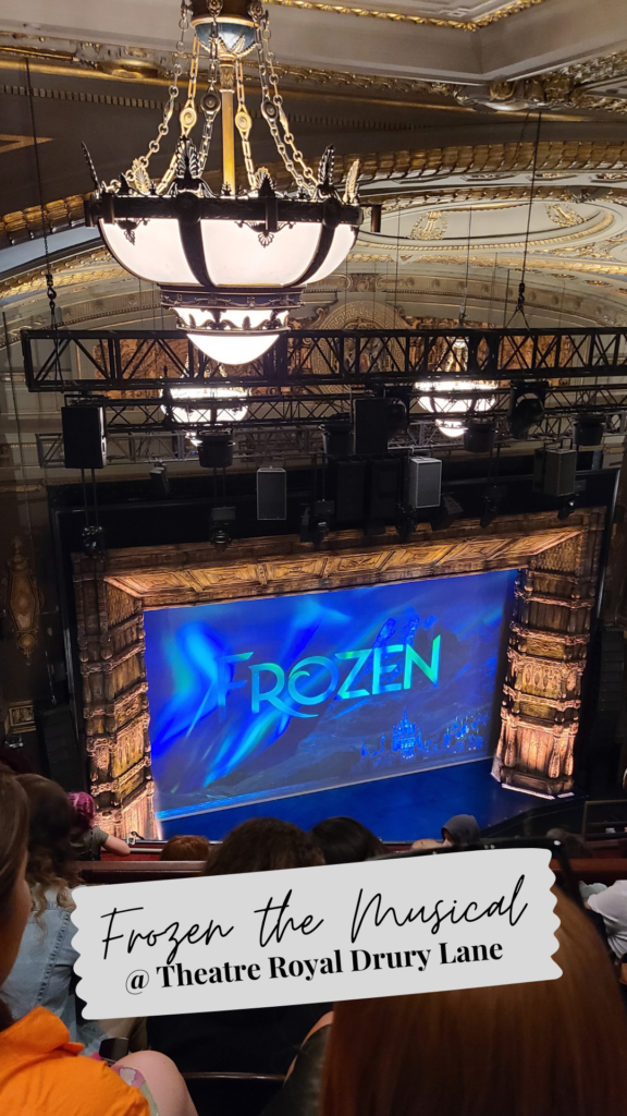 the view of the stage for frozen the the musical in london